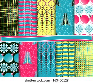 abstract Christmas vector set of paper for scrapbook 