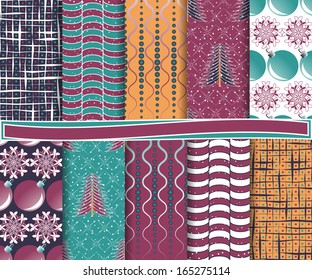 abstract Christmas vector set of paper for scrapbook 