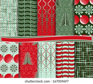 abstract Christmas vector set of paper for scrapbook 