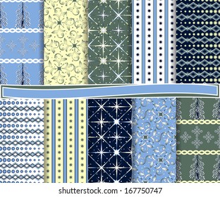 abstract Christmas vector set of paper for scrapbook 