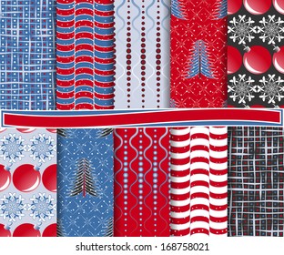 abstract Christmas vector set of paper for scrapbook 