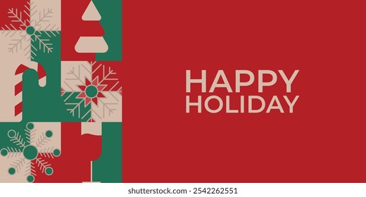 Abstract Christmas and winter background, geometric abstract snowflake background for Christmas, seamless Christmas pattern.