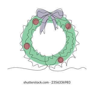 abstrakter Weihnachtsschrei Kontinuierliches Zeichnen einer Linie