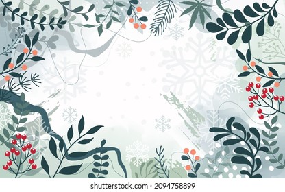abstract christmass winter background design.Christmas greeting card or invitation design. Vector frame with hand drawn.