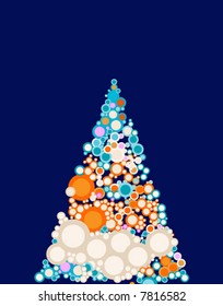árbol de navidad abstracto con círculos