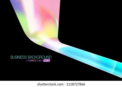 Abstract chromatic light colors shape scene vector wallpaper on a black background