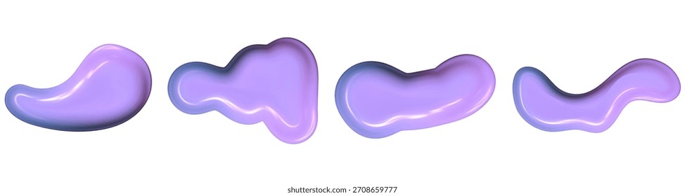 Abstract chrome blob with soft 3D fluid light. Metallic Y2K tones flow across the glossy liquid surface and glowing 3D blob.