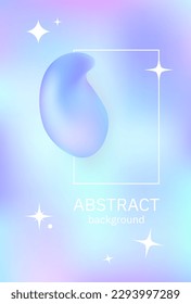 Abstract chrome bubble fluid y2k gradient background vector. holo trendy vector illustration poster colorful geometric shape and liquid color wallpaper texture 80s, 90s cover. EPS