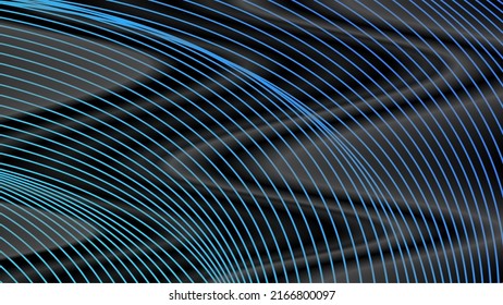 Abstract Chrome Foil Swirl Background with Blue Gradient Waves