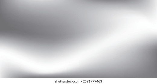 Abstract chrome gradient surface with light gloss. Vector aluminum grey sheet with reflection art modern