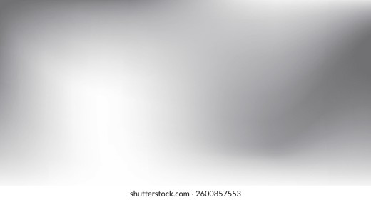 Abstract chrome gradient surface with light gloss. Vector aluminum grey sheet with reflection modern