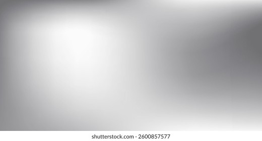 Abstract chrome gradient surface with light gloss. Vector aluminum grey sheet with reflection modern abstract