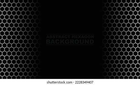 Abstract chrome light hexagon line in black modern luxury futuristic background vector illustration.