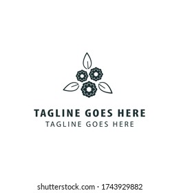 abstract chrysanthemum flower logo design template. florist logo.