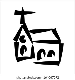 abstract church icon vector