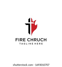 Abstract Church logo sign modern vector graphic abstract fire sign