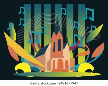 Música Abstractas de la Iglesia Create es una pieza abstracta de música inspirada en la atmósfera de una iglesia. La composición debe incluir:Ambiente sagrado con órgano y coro diez