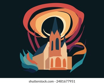 Abstract Church Music Create an abstract piece of music inspired by the atmosphere of a church. The composition should include:Sacred ambiance with organ and choir eleven