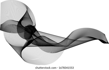 Abstract cigarette black smoke isolate on white background , elegance  magic, mystery aroma, ink effect