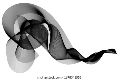 Abstract cigarette black smoke isolate on white background , elegance  magic, mystery aroma, ink effect