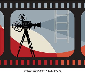 Abstract cinema background, vector illustration