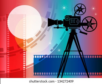 Abstract cinema background, vector illustration