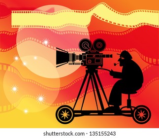 Abstract cinema background, vector illustration