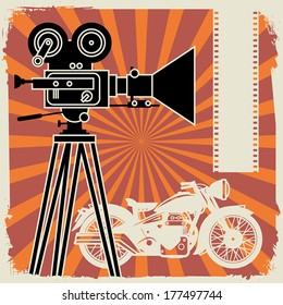 Abstract cinema background, vector illustration