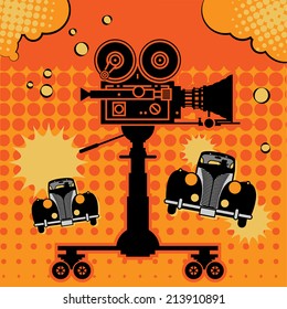 Abstract cinema background, vector illustration