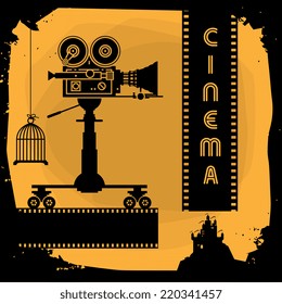Abstract cinema background, vector illustration