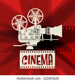 Abstract cinema background, vector illustration