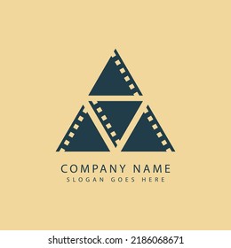 Abstract cinema logo. Cinema Logo Design Template Elements forming a triangle.