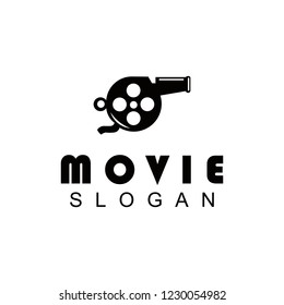 abstract cinema logo vector template isolated on white background