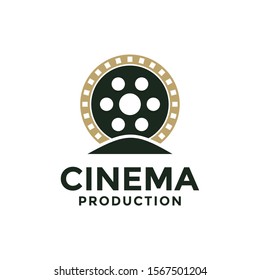 abstract cinema logo vector template isolated on white background