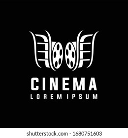 abstract cinema logo vector template isolated on white background, Cinema  Idea logo design inspiration