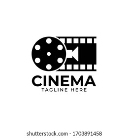 abstract cinema logo vector template isolated on white background