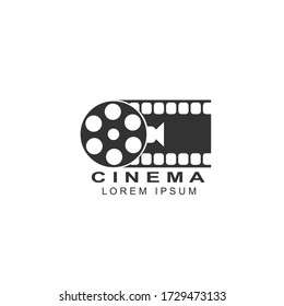 abstract cinema logo vector template isolated on white background