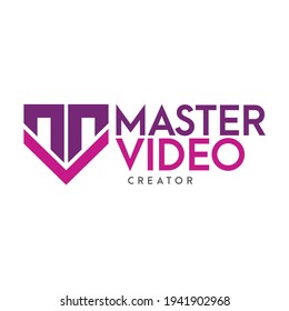 abstract cinema logo vector template isolated on white background