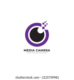 plantilla vectorial del logotipo de cine abstracto aislado en fondo blanco