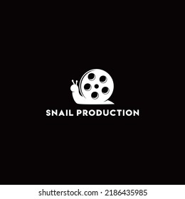 abstract cinema logo vector template isolated with snail shape on white background