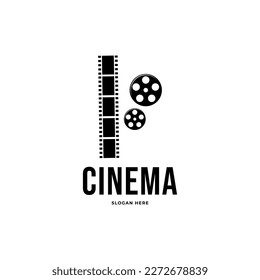 abstract cinema logo vector template isolated on white background