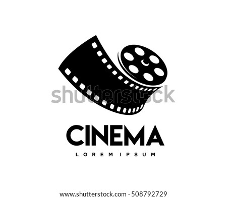 abstract cinema logo vector template isolated on white background