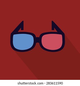 abstract cinema object on a special red background