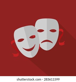 abstract cinema object on a special red background