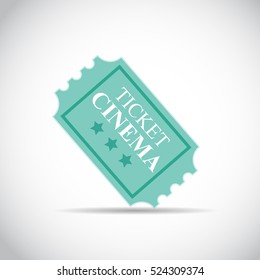 Abstract Cinema Old Style Ticket Flat Symbol Icon. Vector Illustration EPS10