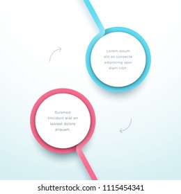 Abstract Circle 2 Step Infographic 3d Colorful Vector