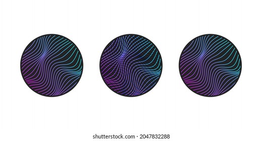 Abstract circle with 3d lines. Futuristic line icon. Vector illustration