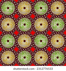 abstract circle african pattern background, textile repeat, design overlap hand-draw, tribal hawaii summer fashion, artwork for fabric print, shirt, clothes, scarf, carpet, bag