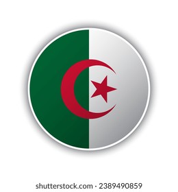 Abstract Circle Algeria Flag Icon