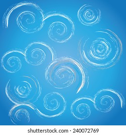 Abstract circle art Brush in blue background. Vector Illustration EPS 10 